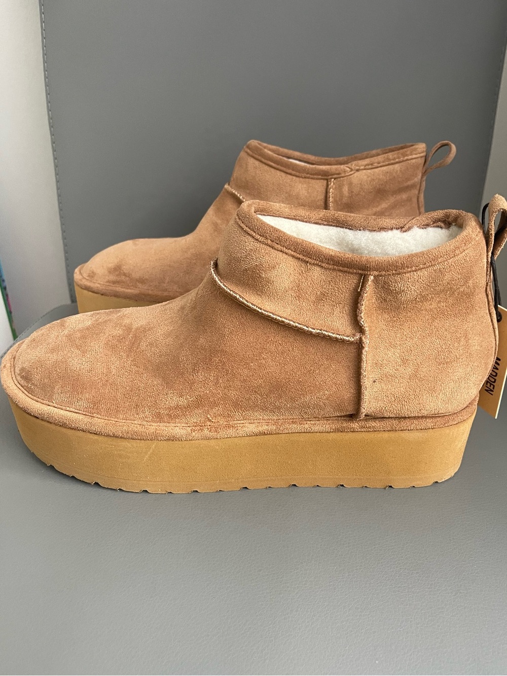 Madden Girl Embrace Platform Ankle Boots Light Brown Women’s Size 10